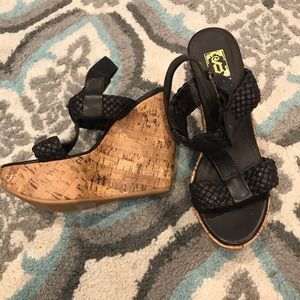 Dark brown Decree cork wedges